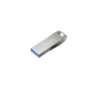 SanDisk Ultra Luxe Pendrive, USB Type-A, 128 GB (Unidad Flash, Velocidad de lectura hasta 400 MB/s, USB 3.2 Gen 1 + USB 3.0 compatible, Protección con Contraseña, RescuePRO Deluxe, Metálico) Plata