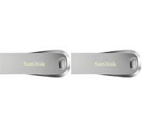 SanDisk Ultra Luxe Pendrive, USB Type-A, 128 GB (Unidad Flash, Velocidad de Lectura hasta 400 MB/s, USB 3.2 Gen 1 + USB 3.0 Compatible, Protección con Contraseña, RescuePRO Deluxe, Metálico) Plata