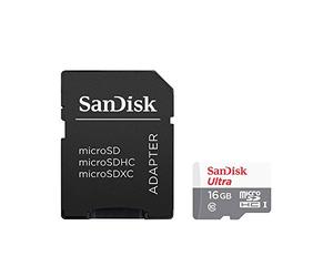 Sandisk Ultra microSDHC UHS-I 16GB 16GB MicroSDHC UHS-I Class 10 Memoria Flash - Tarjeta de Memoria (MicroSDHC, UHS-I, Class 10, Gris, Color Blanco, SD)