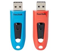SanDisk Ultra Pack de 2 Memorias USB 64 GB USB 3.2 Gen 1 Azul/Rojo