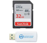 SanDisk Ultra SDHC 32GB SD Card for Camkory Digital Photo Frame Works with 8 Inch, 10 inch, 12 inch Display (SDSDUN4-032G-GN6IN) Bundle with (1) Everything But Stromboli SD & Micro Memory Card Reader