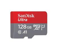 SanDisk Ultra Tarjeta de memoria microSDXC con adaptador SD, hasta 100 MB/s, rendimiento de apps A1, Clase 10, U1, 128 GB, Gris y Rojo