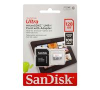 SanDisk Ultra - Tarjeta de memoria microSDXC UHS-I de 128 GB con adaptador SD, velocidad de lectura hasta 80 MB/s, Clase 10