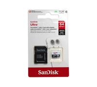 SanDisk Ultra - Tarjeta de memoria microSDXC UHS-I de 64 GB con adaptador SD, velocidad de lectura hasta 80 MB/s, Clase 10