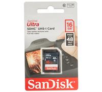 SanDisk Ultra Tarjeta de memoria SD SDHC de 16 GB UHS-I Clase 10 Velocidad de lectura de hasta 48 MB/s 320X SDSDUNB-016G-GN3IN Lote al por mayor