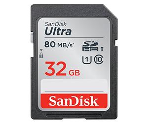 SanDisk Ultra - Tarjeta de Memoria SDHC/SDXC de 32 GB (hasta 80 MB/s, Clase 10 FFP)