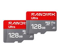SANDISK Ultra Tarjeta microSDXC UHS-I + SD Adapter, 128 GB (hasta 195 MB/s de Velocidad de Lectura, vídeo Full HD, V10, U1, C10, A1) para teléfonos Inteligentes y tabletas Android. Paquete de 2