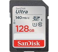 SanDisk Ultra Tarjeta SD 128 GB SDXC, SD Card para cámaras compactas y de gama media, UHS-I, V30, hasta 140 MB/s, Software de recuperación de datos RescuePRO Deluxe, Class 10, U1