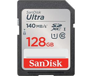 SanDisk Ultra Tarjeta SD 128 GB SDXC, SD Card para cámaras compactas y de gama media, UHS-I, V30, hasta 140 MB/s, Software de recuperación de datos RescuePRO Deluxe, Class 10, U1