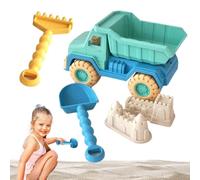 Sandkastenspielzeug, Sandspielzeug Für Kinder | -Bausatz,Sand-LKW-Spielzeug, -Strandspielzeug, Muldenkipper, Schaufel, Rechen, 2 Burg-Sandformen, Sandspielzeug Für