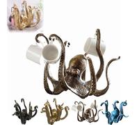 SANDNE Octopus Mug Holder, Octopus Coffee Mug Holder, Octopus Mug Holder For Counter Top, Octopus Cup Holder, Retro Resin Octopus Desktop Statue (Size : Copper)