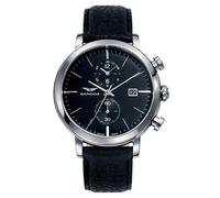Sandoz 81389-57 - Reloj de Pulsera, Correa de Piel, Color Negro