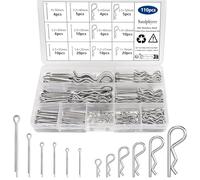 Sandphyrre Kit surtido de pasadores de chaveta, acero inoxidable 304, 12 tamaños R clips y pasadores divididos, clips de resorte para sistemas de bloqueo de pasador de enganche