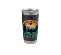 Sandpoint Idaho ID Retro Sunset Vintage Montañas de alce Vaso térmico de acero inoxidable de doble pared