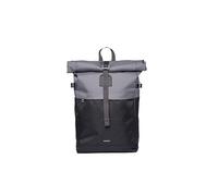 Sandqvist Mochila Icon Rolltop de 14", 23 l, negra y gris, mochila para portátil, compartimento para portátil de 14", resistente al agua, materiales reciclados