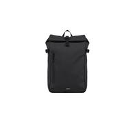 Sandqvist Mochila Stream Slim Rolltop de 14", 20 L, negra, mochila impermeable para portátil, compartimento para portátil de 14", materiales reciclados