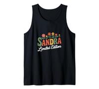 Sandra Edición Limitada Flores Nombre Personalizado Esposa Abuela Camiseta sin Mangas