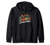 Sandra Edición Limitada Flores Nombre Personalizado Esposa Abuela Sudadera con Capucha