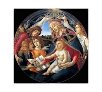Sandro Botticelli - Madonna of The Magnificat 1485 - Póster artístico en lienzo y arte de pared, impresión moderna para dormitorio, sin marco, 50 x 50 cm