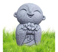 Sandstone Monk Statue, Enhances Peaceful Ambiance, Compact Buddha Sculpture with Detailed Carving, Resin Landscape Ornament Decorative Accent, Garden Decor Figure, Meditation Space 1.3x1.02x1.57in