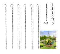 SANDUNKEJI 6 Pcs Cadena para Colgar Plantas, 50 cm Cadenas para Colgar Plantas con Ganchos, Cadena Metálica para Macetas, Cestas, Campanillas de Viento, Casitas para Pájaros, Faroles y Manualidades