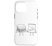Sandwich and Chips Cute Cartoon Snack Par Carcasa para iPhone 16 Pro MAX