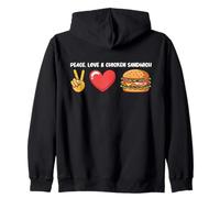 Sándwich de Amor y Pollo de Paz, sándwich de Amor Divertido Sudadera con Capucha
