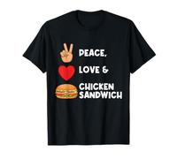 Sandwich de Pollo Peace Love Sándwich de Amor Divertido Camiseta