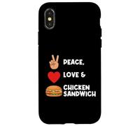 Sandwich de Pollo Peace Love Sándwich de Amor Divertido Carcasa para iPhone X/XS
