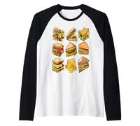 Sándwich Divertido Amante de la Comida rápida Vintage Chicas Camiseta Manga Raglan