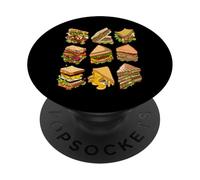Sándwich Divertido Amante de la Comida rápida Vintage Chicas PopSockets PopGrip Adhesivo