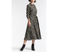 Sandwich Dress Woven Long On Animal Swirl On Full Crepe Almost Black Talla: 34 | Outlet | Mujer | Negro