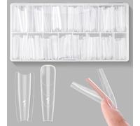 Sandwich Nail Dual Forms - 2026 Extensiones de Uña Sándwich - Formas de Uña Dobles Para Geles Constructor Evita la Acumulación y Deformación del Gel - Kit de 240 Piezas 15 Tamaños - Cofre Largo