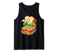 Sándwich Picnic Paisaje Lechuga Tomate Sol Naturaleza Pan Camiseta sin Mangas