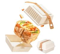 Sandwich Storage Box - Multi-purpose Lunch Box With Lid | 13x13x9.5cm Food Containers Dessert Boxes | Anti Pressure Camping Take Out Food Boxex, Sandwich Sushi Container For Roll, Hamburger