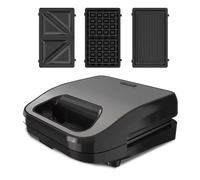 Black & Decker Sandwichera 3 en 1 750W – Placas intercambiables, Antiadherente, Sin BPA, LED