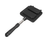 Sandwichera Antiadherente Sartén para Hornear Sándwich Desayuno Sartén para Freír Plancha con Mango para Cocina Casera Acampar al Aire Libre Aluminio Fundido a Presión 35 x 14 cm