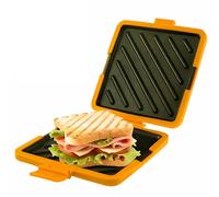 Sandwichera de silicona para microondas, sandwichera inalámbrica antiadherente, para sándwich en casa, viajes, camping, oficina, dormitorio, autocaravana (yellow)