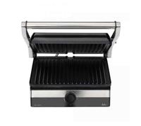 Sandwichera Eléctrica Inoxidable 2000W 4 Sandwiches Placa Antiadherente y Bandeja Extraíble