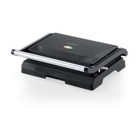 Sandwichera Flama 4980FL 1000W Negra y Plata Plástico Capa Antiadherente Mango Frío