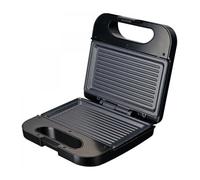 Grunkel - Sandwichera con Grill para 2 sandwiches con corte. Superficie antideslizante y antiadherente de 750W de potencia y tacto frío (Corte Cuadrado Blanca) (Negro, Grill)