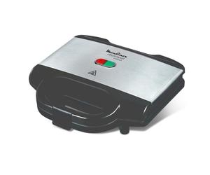 Sandwichera Moulinex SM156D 700W Acero inoxidable Capacidad 2 sandwiches Bloqueo Grill Antiadherente