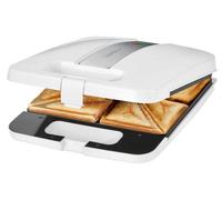 Clatronic ST 3629 Sandwichera, sandwichera eléctrica, sandwichera 4 rebanadas, placas triangulares para sandwich (recubrimiento antiadherente), control automático de temperatura, 1200 vatios, blanco