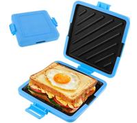 Sandwichera para microondas, utensilios de cocina inalámbricos de silicona para microondas, tostadora de sándwiches con tecnología Heatwave, sándwiches de placa antiadherente para cocinar sándwiches