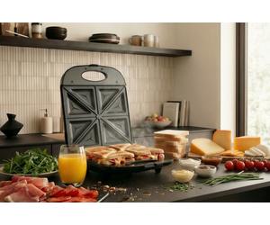 Sandwichera promis stp 25 xxl, 4 tostadas, 1400 w, color negro