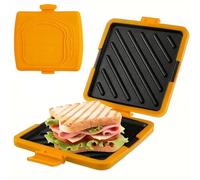 Sandwichera, Sandwichera para microondas, Prensa antiadherente de silicona de grado alimenticio, sin cables y apta para lavavajillas, Tostadora para microondas para oficina en casa, Toastie