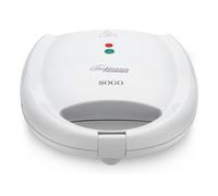 Sandwichera SOGO SAN-SS-1880 Blanca 800 W Placas Antiadherentes 2 Rebanadas