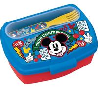 Sandwichera Tataway Mickey Mouse con cubiertos, lonchera infantil, lonchera de plástico duradera, apta para microondas, producto oficial de Disney