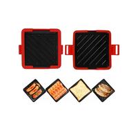 Sandwichera - Tostadora para microondas, prensa gourmet, placas antiadherentes aptas para lavavajillas, diseño robusto y compacto, cocina queso a la parrilla de desayuno rápido, práctico utensilio de
