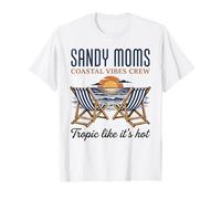 Sandy Moms Beach Crew Tropical Vacaciones de Verano Camiseta